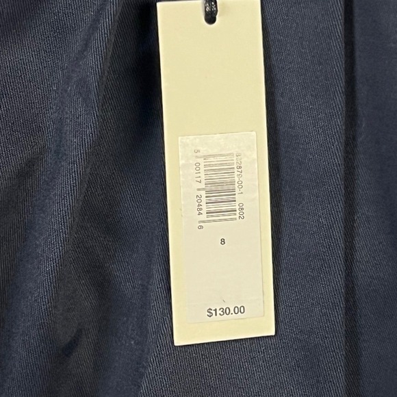 Banana Republic Pleated Wide Leg Belted Trousers Womens 8 Navy Blue New - Picture 4 of 11